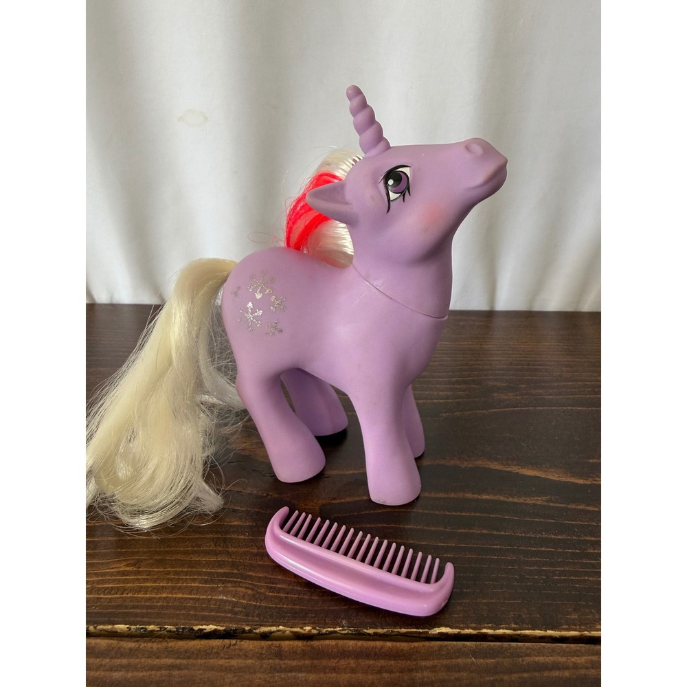 Vintage My Little Pony G1 Gusty Purple Unicorn Snowflake 1984โ Hasbro Toy Comb